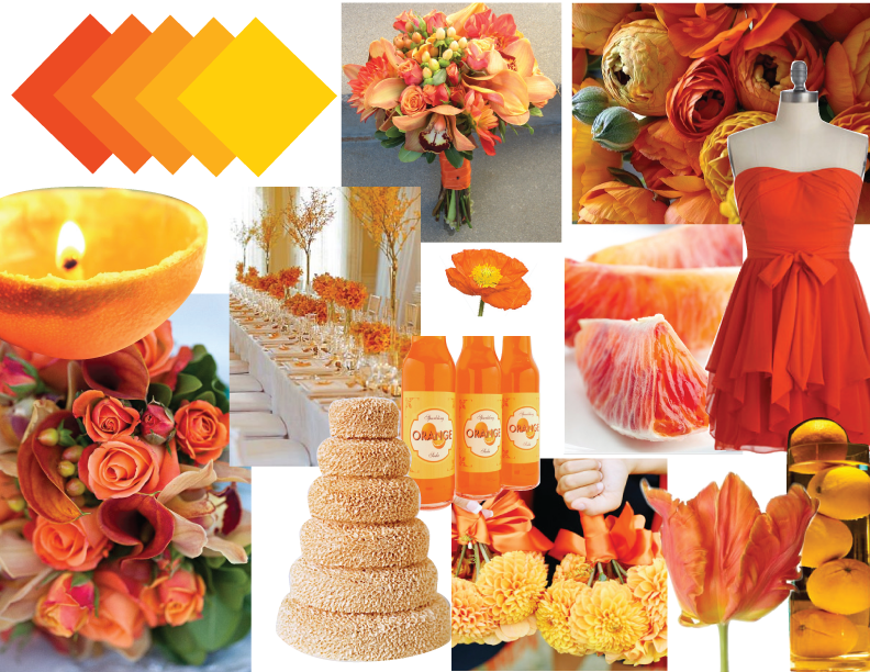 orange pink and yellow wedding centerpieces