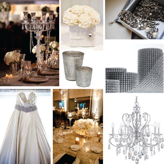 Combine these items with sparkling crystals from chandeliers candle sticks